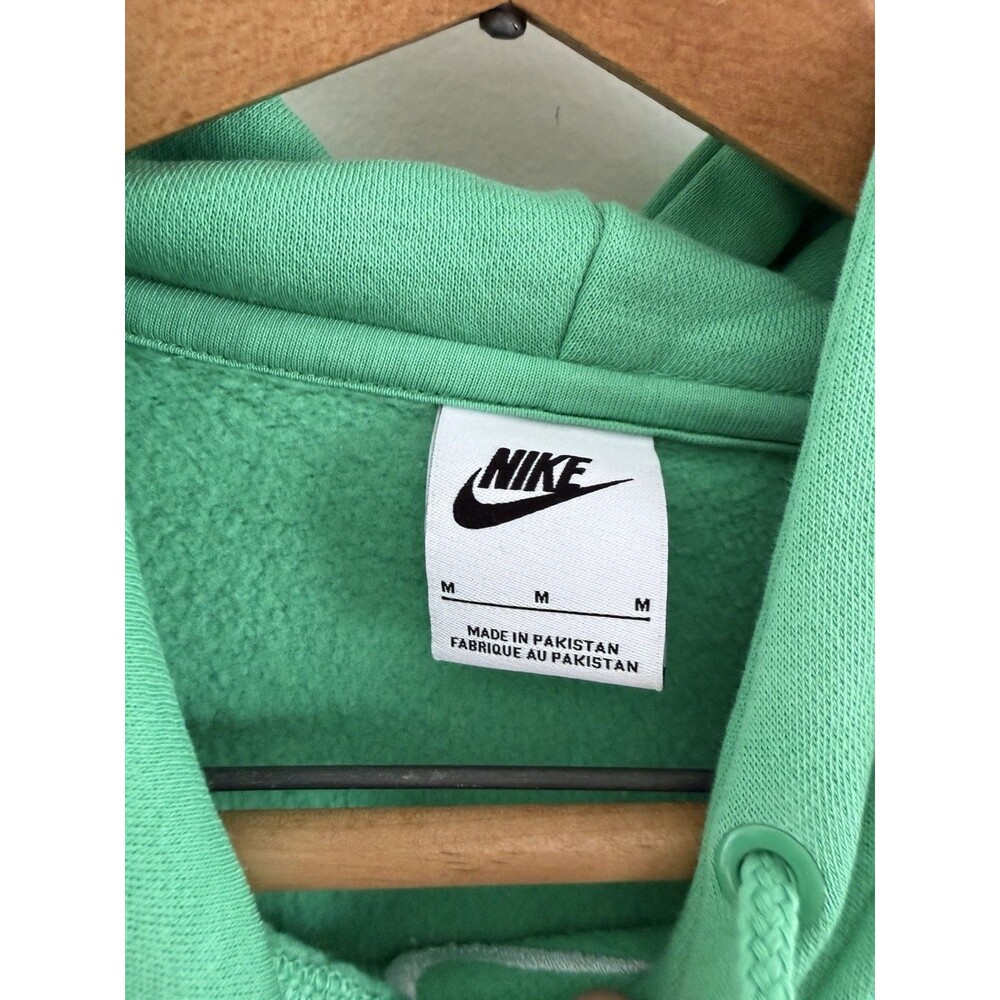 Nike Medium Green Center Swoosh Logo Pullover Hoodie No Pocket - Picture 3 of 4